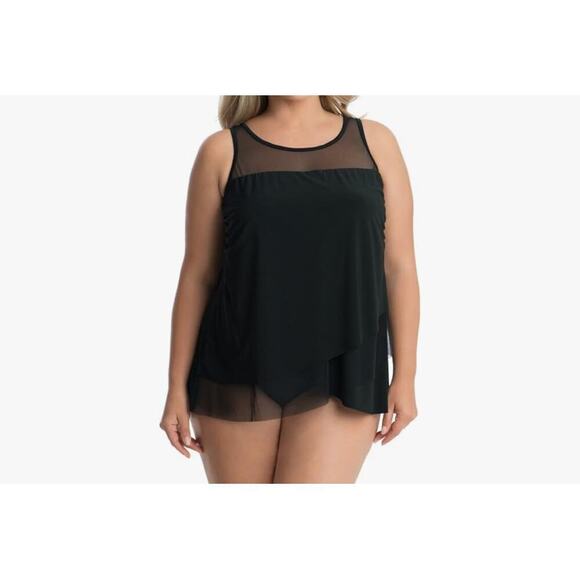 Miraclesuit Swim Plus Size Illusionist Mirage Underwire Bra Tankini US 22W NWT - Picture 3 of 11